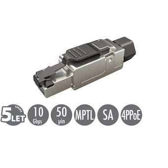Konektor MPTL univerzálny RJ45 CAT6A STP samorezný SXRJ45-6A-STP-BK-SA