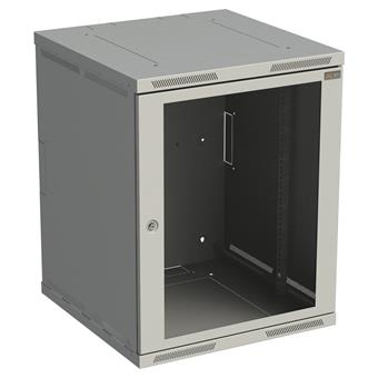 Rozvaděč nástěnný SENSA 15U 500mm, dveře sklo, RAL 7035, SENSA-15U-65-11-G