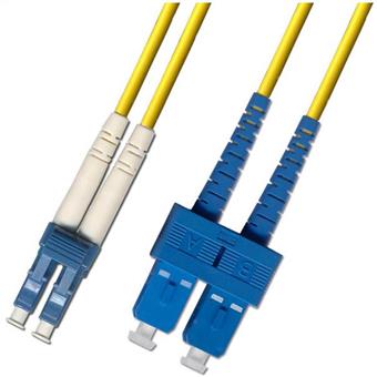 Optický patchkabel duplexní, LC/UPC-SC/UPC 9/125um SM, 10m, OS2