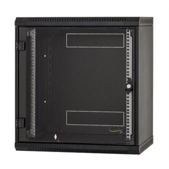 Nástenný rack RUA 9U/600mm odn.boč+skl.dv.čierny