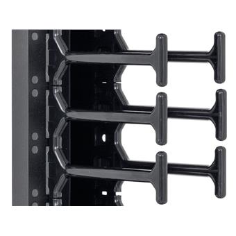 19" vyvazovací panel 37U - Hřeben, dvouřadý černý