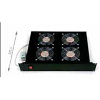 19" horiz.vent.j.4xVent.-220V/92W termost.2U černá