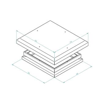 Kryt ventilační jednotky IP5X, montáž na redukci RAL7035