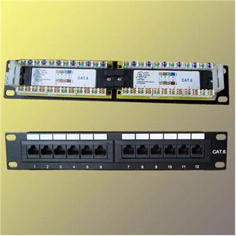 Patch panel 10“ UTP cat6, 12portů