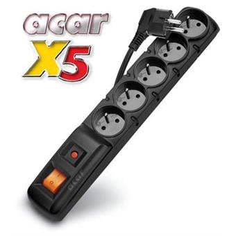 Rozvodný panel ACAR X5/5m 5x230V černý+přep.ochr.