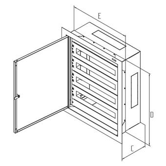 Rozvaděč instalační podomítkový 1170x860x250 plech