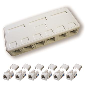 DATACOM zásuvka UTP CAT5E 6xRJ45 na omítku bílá