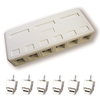 DATACOM zásuvka STP CAT6 6xRJ45 na omítku bílá