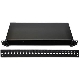 19" Optická vana  24xST černá, aret. plast. klipem