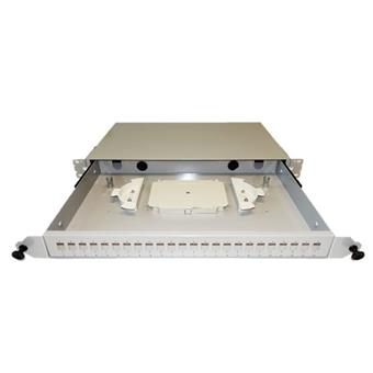 19"Optická vana se spojkami 24xSC simplex šedá, výsuvná na ložiskovém pojezdu