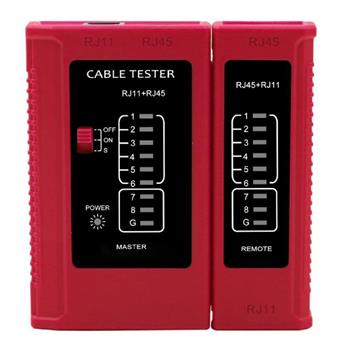 Tester UTP WS468RD,  RJ45, RJ11, STP, Cat5e, Cat7, červený