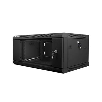 Nástěnný rack 19'' 4U 600X450mm černý flat pack