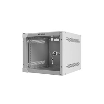 Nástěnný rack 10'' 4U 280x310mm šedý flat pack