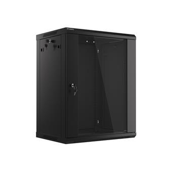 Nástěnný rack 19'' 15U 600X450mm černý flat pack