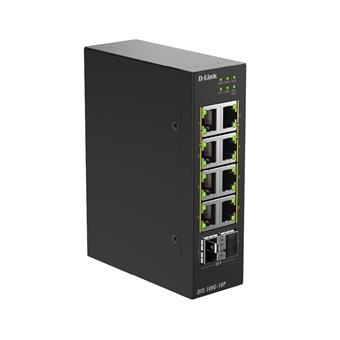 D-Link DIS-100G-10P 10-Port Gigabit Industrial PoE+ Unmanaged Switch with 2 x 2.5G SFP+ Ports