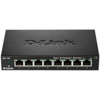 D-Link DES-108 kovový 8-port 10/100 Desktop Switch