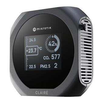 MikroTik IAQM-THC2PV-G, Claire - Air Quality Monitor, CO2, Temp, RH, PM2.5/10, VOC, šedá