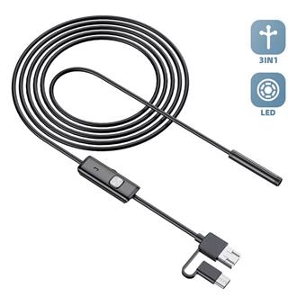 USB endoskopická kamera průměr 5,5mm kabel 5m a zrcátkem i pro mobil