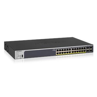 NETGEAR 24-Port Gigabit PoE+ (380W) SmartManaged Pro Switch with 4 SFP Ports