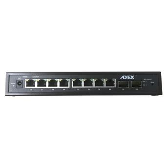 ADEX AD1000-8GPD-2FM reversní poe managed switch, 8x Gbit port,2x SFP, metal