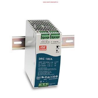 MEANWELL - DRC-180B, Priemyselný zdroj na DIN s funkciou nabíjačky 24V 180W