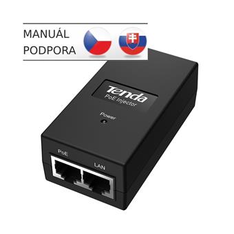 Tenda PoE15F Fast Ethernet Power Injector PoE 15.4W, 802.3af, 2x LAN 10/100 Mb/s