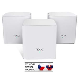 Tenda Nova MW5s (3-pack) WiFi AC1200 Mesh system Dual Band, 2x GLAN/GWAN,ostatní LAN,SMART CZ app.
