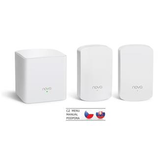 Tenda Nova MW5 (3-pack) WiFi AC1200 Mesh system Dual Band, 2x GLAN/GWAN,ostatní 1x LAN,SMART CZ app