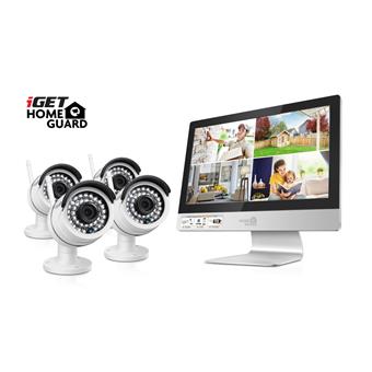 iGET HGNVK49004 - CCTV bezdrátový WiFi set HD 960p s LCD displejem 12", 4CH NVR + 4x IP kamera 960p