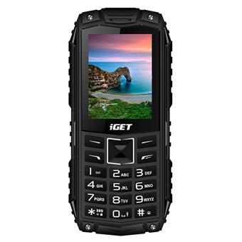 iGET Defender D10 Black - odolný telefon IP68, DualSIM, 2500 mAh, BT, powerbanka, svítilna, FM, MP3