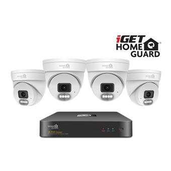 iGET HGNVK84804 - kamerový PoE set, 2K rozlíšenie, 8CH NVR + 4x kamera so zvukom, IR + LED, CZ app