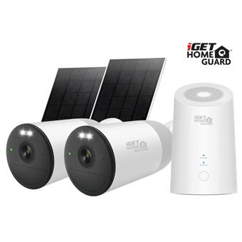 iGET HGWNK108402S - kamerový bateriový 2K Wi-Fi set, 10CH NVR + 2x kamera se solár. panelem, 9000mAh