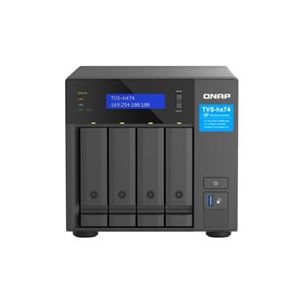 QNAP TVS-h474-PT-8G (2core 3,7GHz, ZFS, 8GB RAM, 4x SATA, 2x M.2 NVMe, 2x PCIe, 2x 2,5GbE, 1x HDMI)