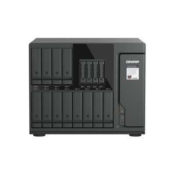 QNAP TVS-h1677AX-R5-16G (AMD Ryzen 5, ZFS, 16GB DDR5 RAM, 12x 3,5" + 4x 2,5", 2x 2,5GbE, 2x 10GbE)