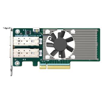 QNAP QXG-25G2SF-BCM Dual port per 25GbE Network adapter; 2 x SFP28; Broadcom 57504 controller