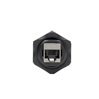 Spojka, připojení Ethernet zařízení v průmyslu, IP68, montáž do panelu, Cat5/Cat6 Samice/Samice