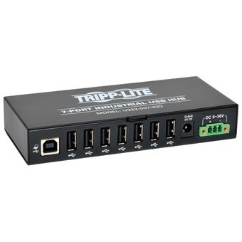 Rozbočovač 7x USB 2, průmyslový, odolnost ESD 15kV, kovové pouzdro, možnost montáže