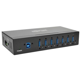 Rozbočovač 7x USB 3, průmyslový, odolnost ESD 20kV, kovové pouzdro, možnost montáže