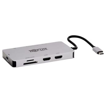 Dokovací stanice USB-C, 2x displej, 4K 60Hz HDMI, USB 3.2 G1, USB-A, GbE, paměť.karta, 100W PD, šedá