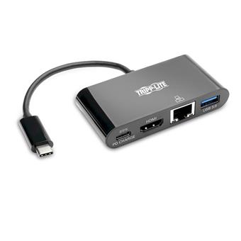 Mini dokovací stanice USB-C / HDMI, USB-A, GbE, 60W nabíjení, HDCP, černá