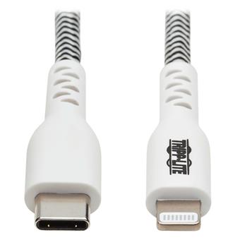 Kabel USB-C 2.0 / Lightning, s LED diodou, MFi, (Samec/Samec), odolný kabel, 3.05m