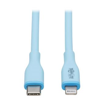 Tripplite Kabel USB-C /Lightning Synch/Nabíjení,MFi,Samec/Samec,Safe-IT Antibakt,flex,sv.modrá,0.91m