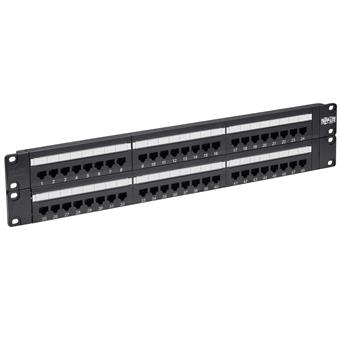 Patch panel pro montáž do racku 2U, 48x Cat6/Cat5 568B, RJ45 Ethernet