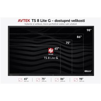 AVTEK TS 8 Lite G 86, interaktívny dotykový displej 86", 4K, 8GB/128GB, EDLA, Android 14