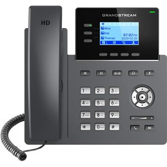 Grandstream GRP2603P SIP telefón, 2,48" LCD podsv. displej, 6 SIP účty, 2x1Gbit port, PoE