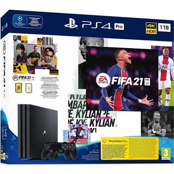 PS4 Pro - Playstation 4 Pro, bl + FIFA21 + 2x DS4