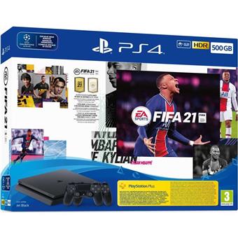 PS4 - Playstation 4, bl 500GB + FIFA21 + 2x DS4
