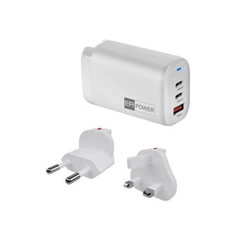ER POWER 65W GaN síťový adaptér 2xUSB-C PD/USB-A bílý