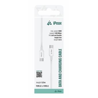 TPU KABEL USB-C / USB-C 1M, USB 2.0 BÍLÝ