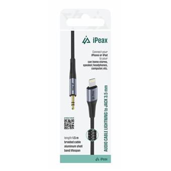 ADAPTÉR LIGHTNING / 3,5 MM JACK 1,5 M ČERNÝ